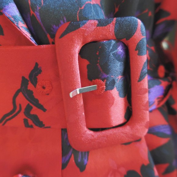 Zara Red Satin Double-Breasted Blazer - Picture 5 of 8